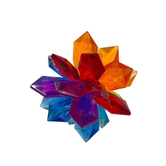 Ganz Rainbow Acrylic Starburst Suncatcher Hanging Prism Ornament With Beaded Str - Picture 7 of 7